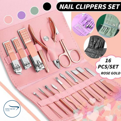 16 Pcs Stainless Steel Manicure Set - (IMPORTED)