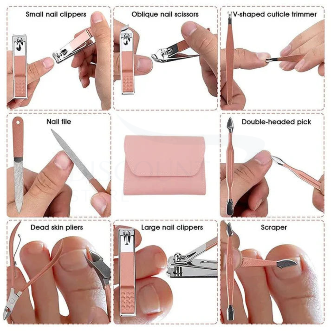 16 Pcs Stainless Steel Manicure Set - (IMPORTED)