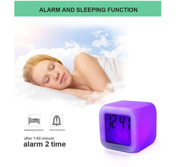 Colorful alarm clock home luminous small clock