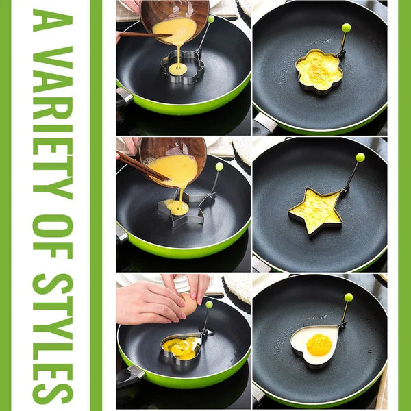 4 Pcs Stainless Steel Fried Egg Moulds