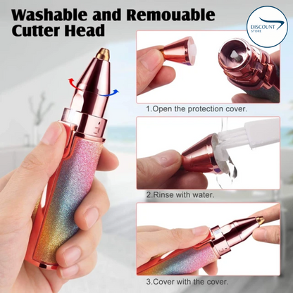 2 In 1 Rechargeable Flawless Eyebrow & Facial Hair Remover - (FREE Delivery)