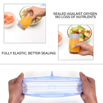 Pack of 6 Silicone Stretch Covers