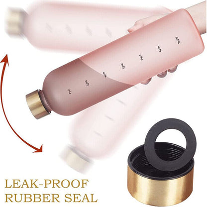 1L Motivational Water Bottle With Time Markings