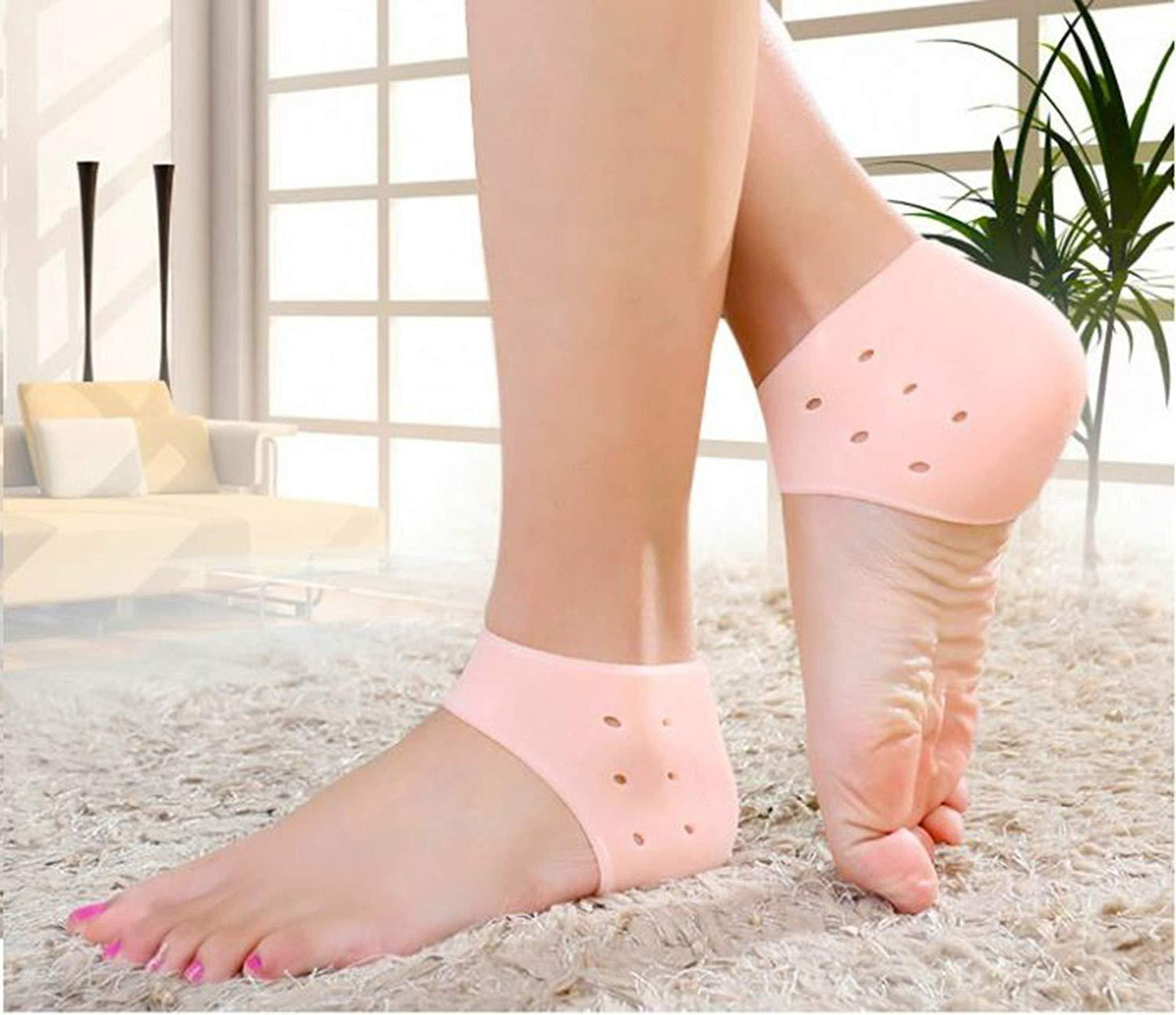 1 Pair (2PCS) Silicone Anti Crack Heel Protector