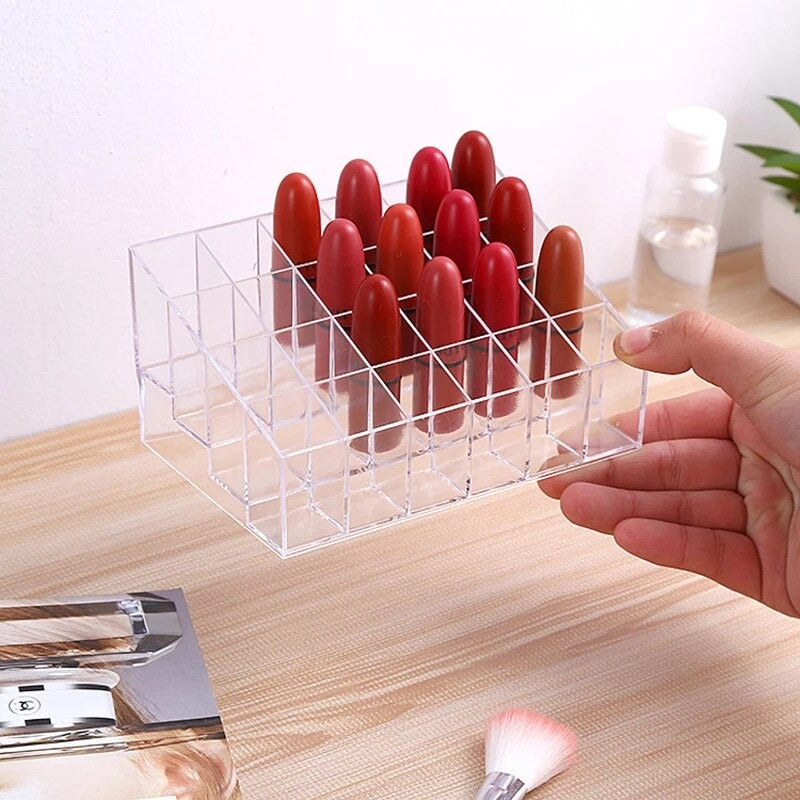 24 Grid Acrylic Lipstick/Cosmetic Organiser - (HIGH Quality)