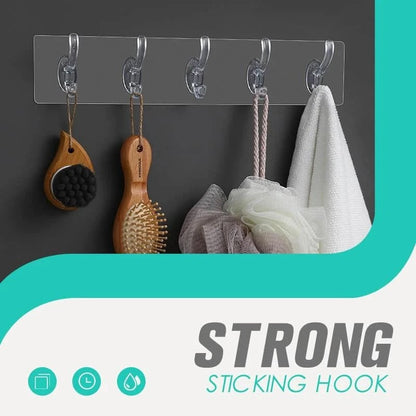 Strong 5 Hook Transparent Hanger (Pack of 2)