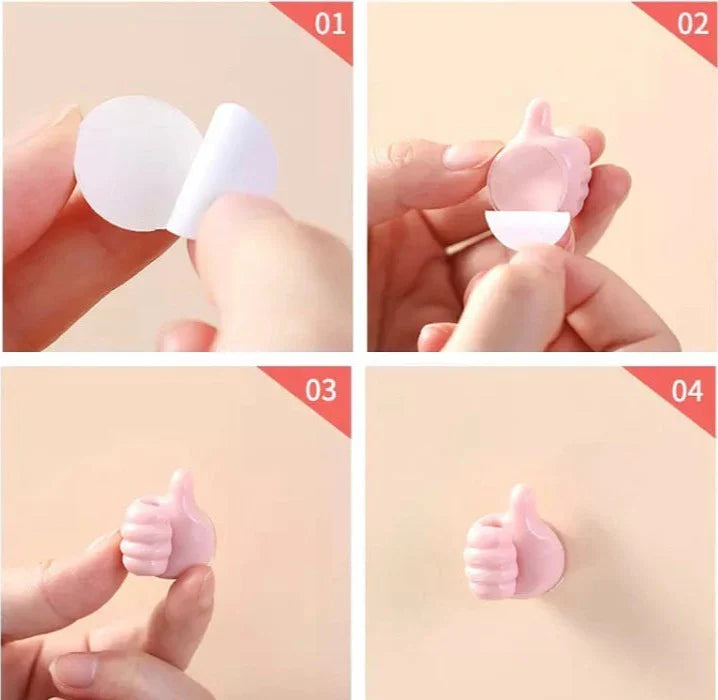 Self Adhesive Multifunctional Thumb Hook Organiser Clip